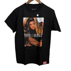 Breezy Excursion Mens NWOT Black Sexy Woman Graphic Short Sleeve Shirt Small
